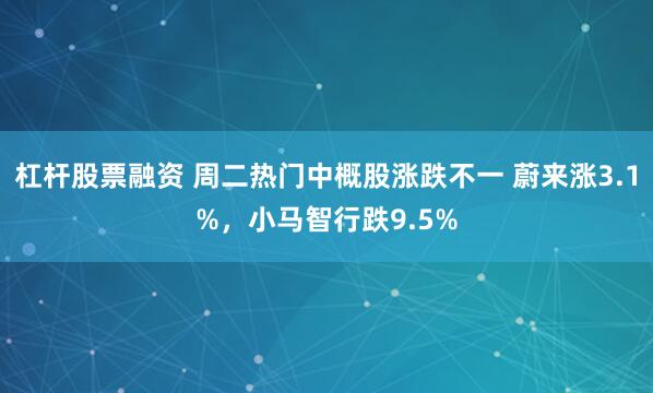 杠杆股票融资 周二热门中概股涨跌不一 蔚来涨3.1%，小马智行跌9.5%