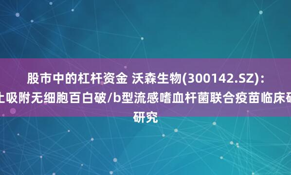 股市中的杠杆资金 沃森生物(300142.SZ)：终止吸附无细胞百白破/b型流感嗜血杆菌联合疫苗临床研究