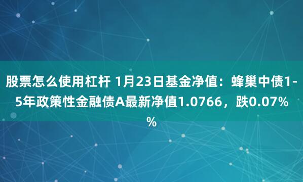 股票怎么使用杠杆 1月23日基金净值：蜂巢中债1-5年政策性金融债A最新净值1.0766，跌0.07%